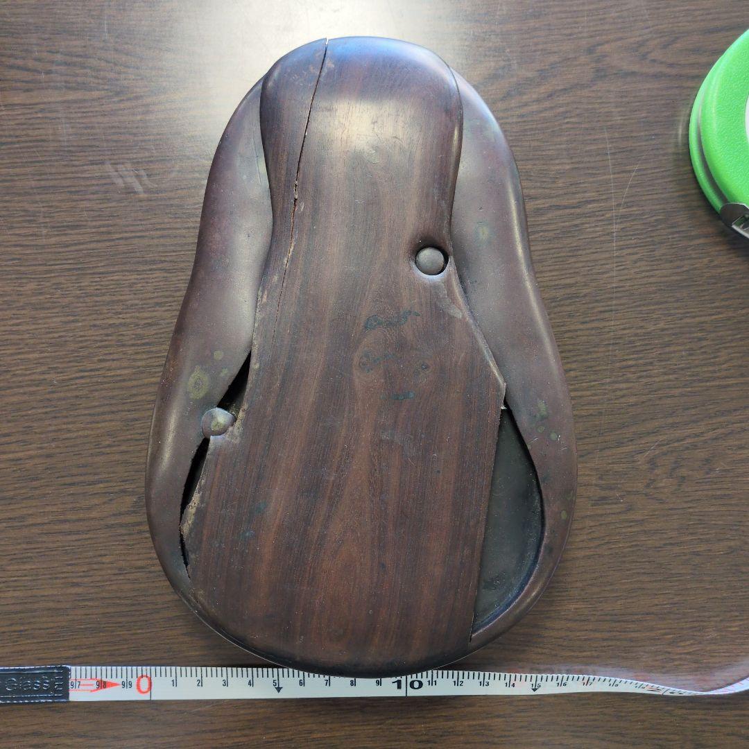 硯 木製の彫刻・オブジェ 約20cm