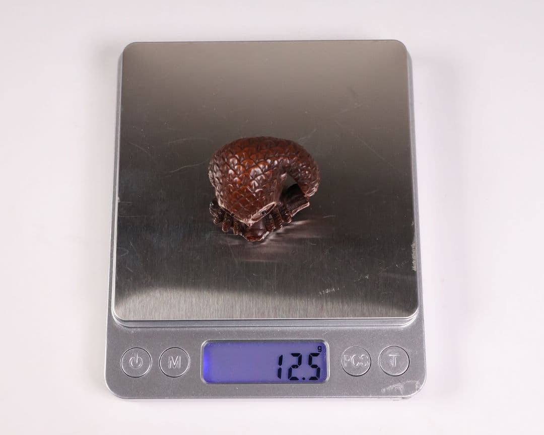 木製 提物 根付 正次(銘) 梟 ふくろう 彫刻 木彫り【MA923】