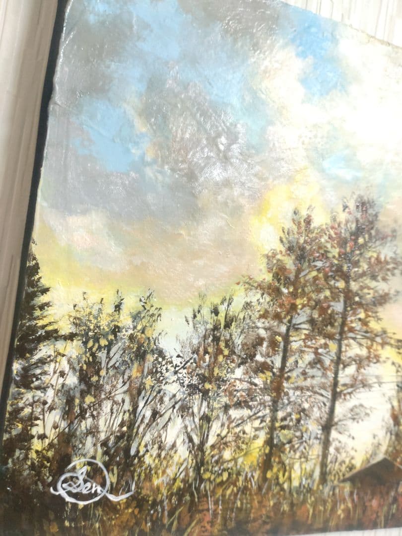 秋の十勝【油絵】士幌の秋【1点物の原画】作者サイン入り◆F3号サイズ