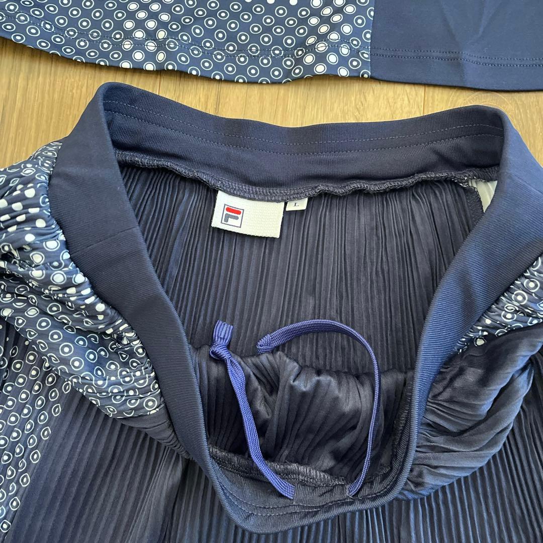 FILA ネイビー ドット柄 テニスウェアセット　美品