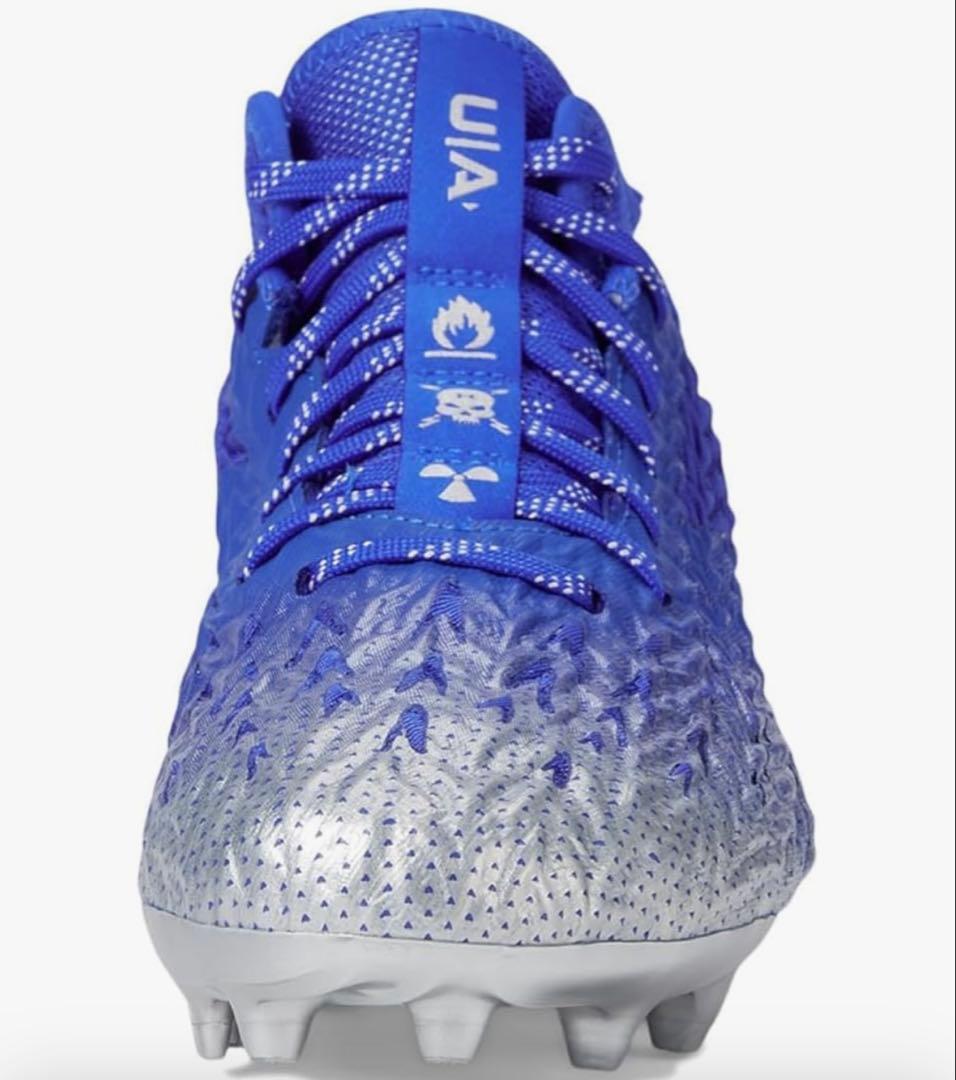 アンダーアーマー 28.5 スポットライト アメフト スパイク シューズ 青 靴