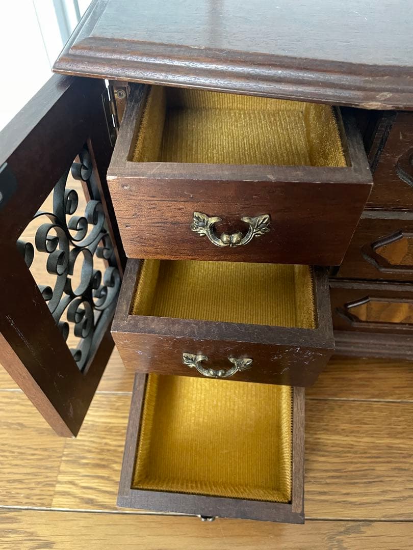 アンティーク ウッド アクセサリーボックス 昭和