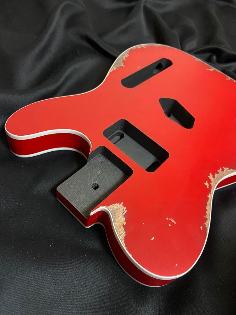 テレキャスターNo71エイジドレリック　ダブルバインディングフェスタレッドボディ