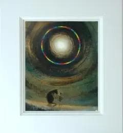 油絵 菅家令子 絵 絵画 インテリア F3-051821 祈り 犬(猫)と女の子