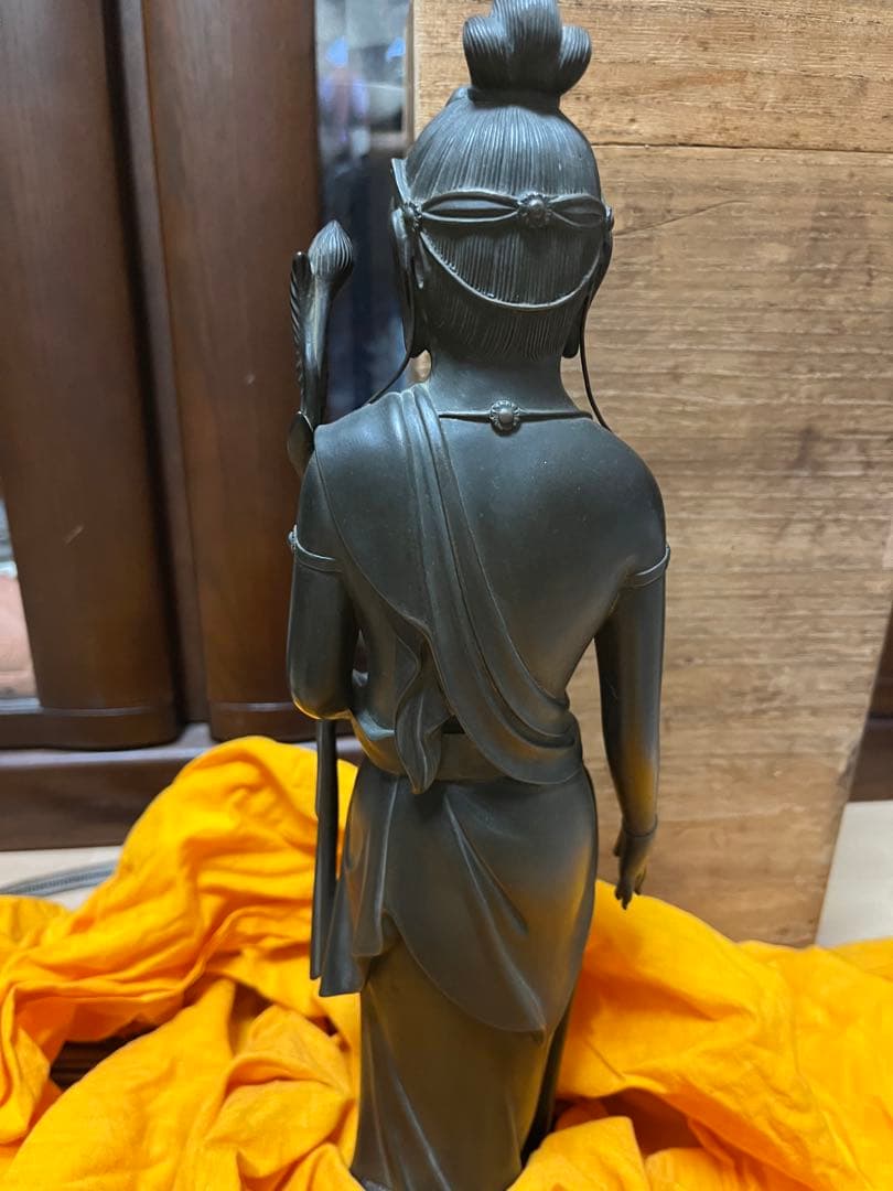 高村光雲作✤【聖観世菩薩像（ブロンズ）】高さ約40cm