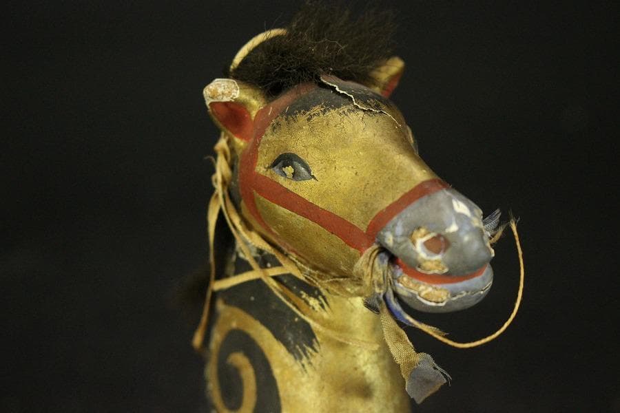 古い 御所人形 大小 二件 時代物(ZE671)