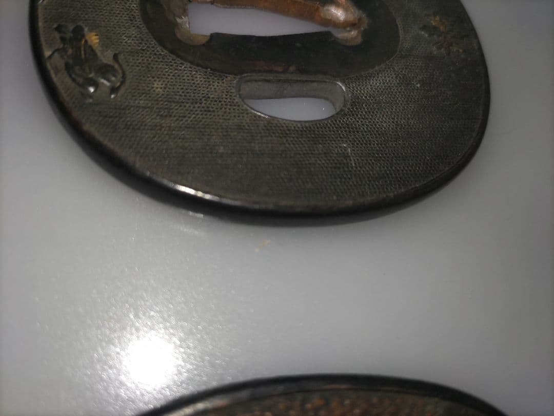 古金工鍔3枚　赤銅　素銅　山銅　覆輪あり