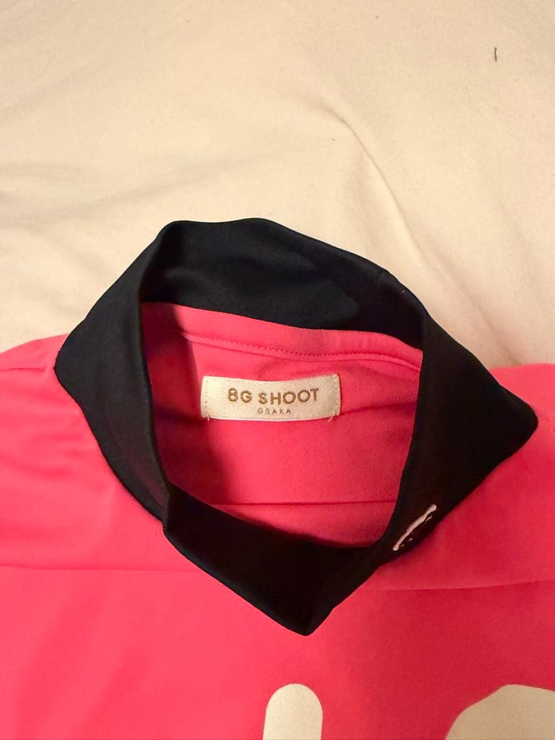 8G SHOOT モックネック ピンク 長袖 ゴルフシャツ　【完売モデル】