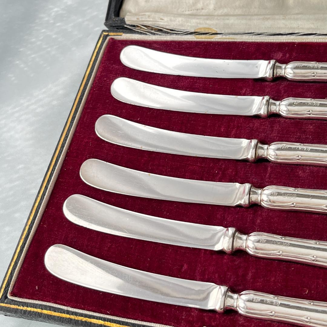 【John Sanderson】 【純銀ハンドル】ローズのティーナイフ 薔薇