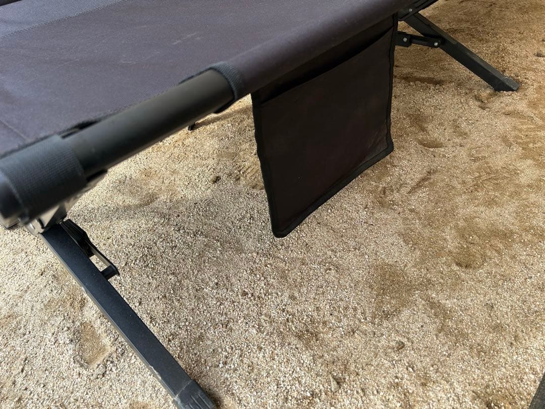 Hilander コット ブラック サイドポケット付き　2台セット