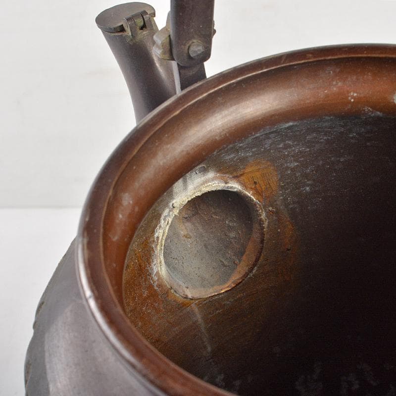 煎茶道具　唐銅　雨垂文様　水注　水次　銅瓶　合わせ箱　M　R6543