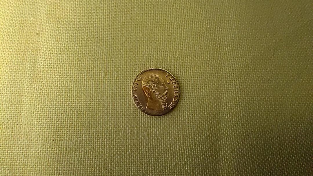メキシコ1865年 1ペソ金貨 世界最小金貨 マクシミリアン皇帝 