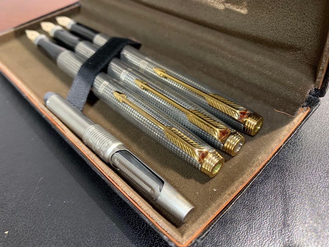 パーカー75シズレ 万年筆　スターリングシルバー純銀軸 アメリカ 字幅3本セット