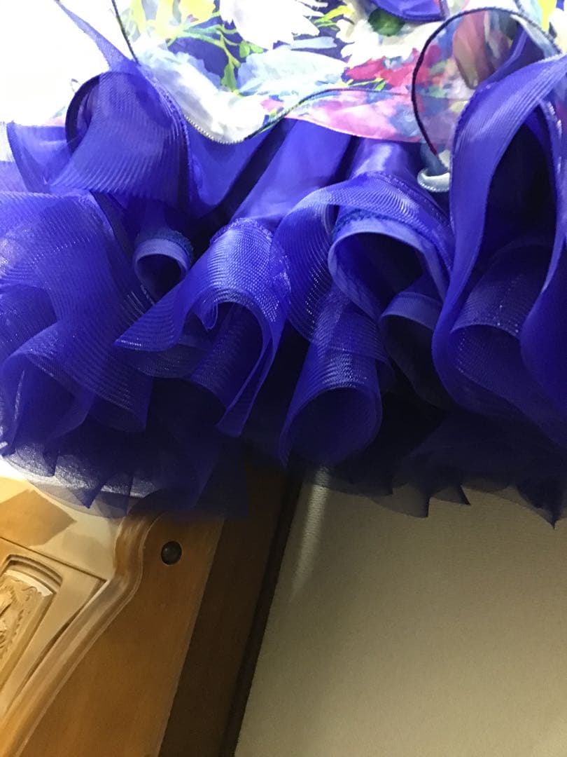 タカダンス　ドレス　ブルー　プリント花柄