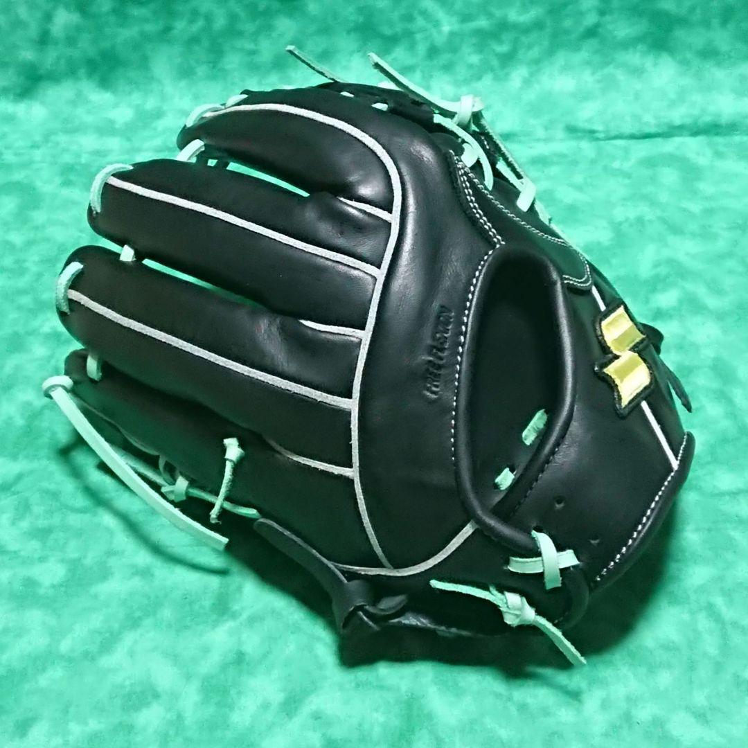 【未使用】SSK 軟式内野手用 トライチャージ ブラック×エメラルドグリーン