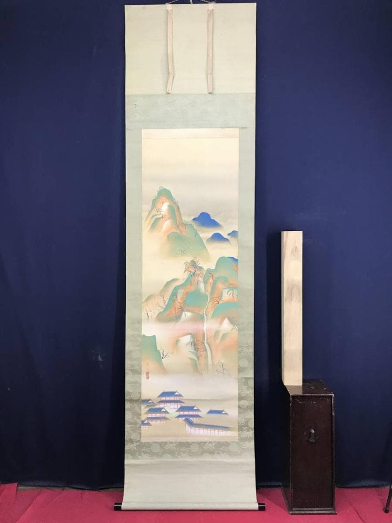 真作/佐藤大寛/山水図/掛軸/名家伝来/AE-136