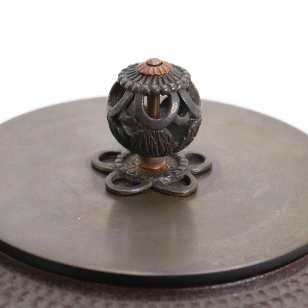 釜師 佐藤清光 霰鉄瓶 煎茶道具 共箱　V664　YSy