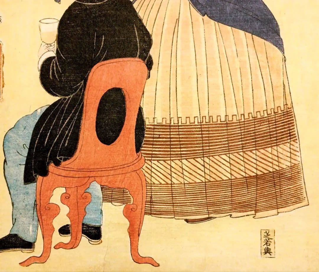 浮世絵版画、外国人物畫佛郎西（ふらんす)歌川芳虎画、文久元年5月出版