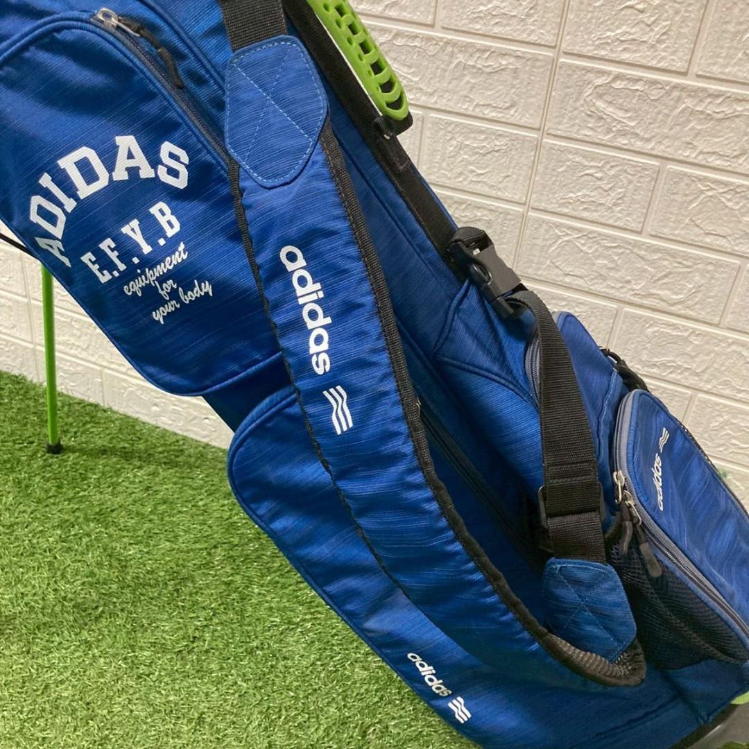 【美品】adidas アディダス　キャディバッグ　　スタンド式　ブルー