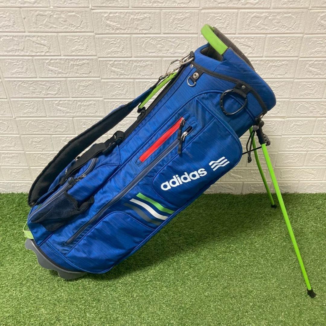 【美品】adidas アディダス　キャディバッグ　　スタンド式　ブルー