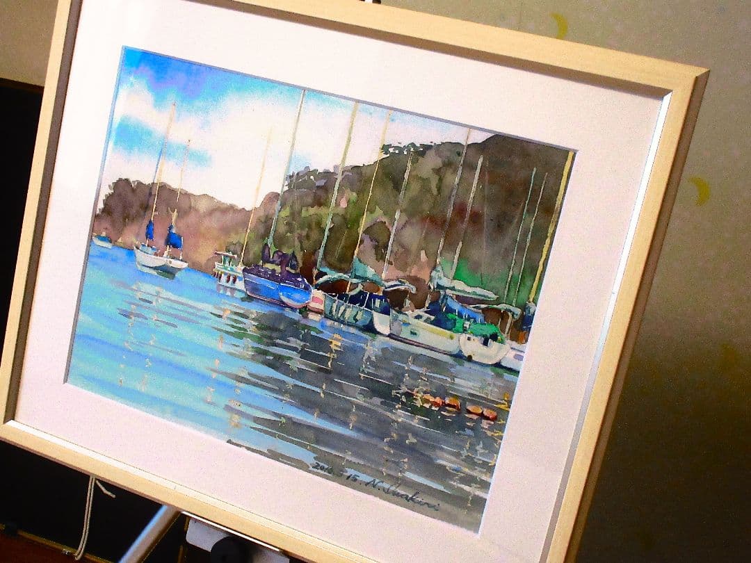 水彩画 ヨットハーバー (諸磯湾)