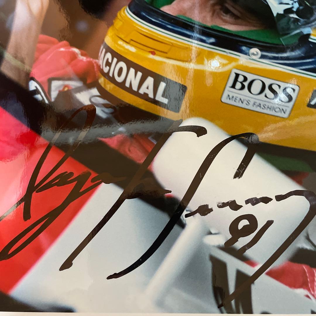 アイルトン・セナ 直筆サイン入りF1写真