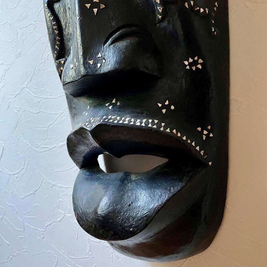 インテリアにインドネシア バリ島 細長いお面 約75cm エスニック