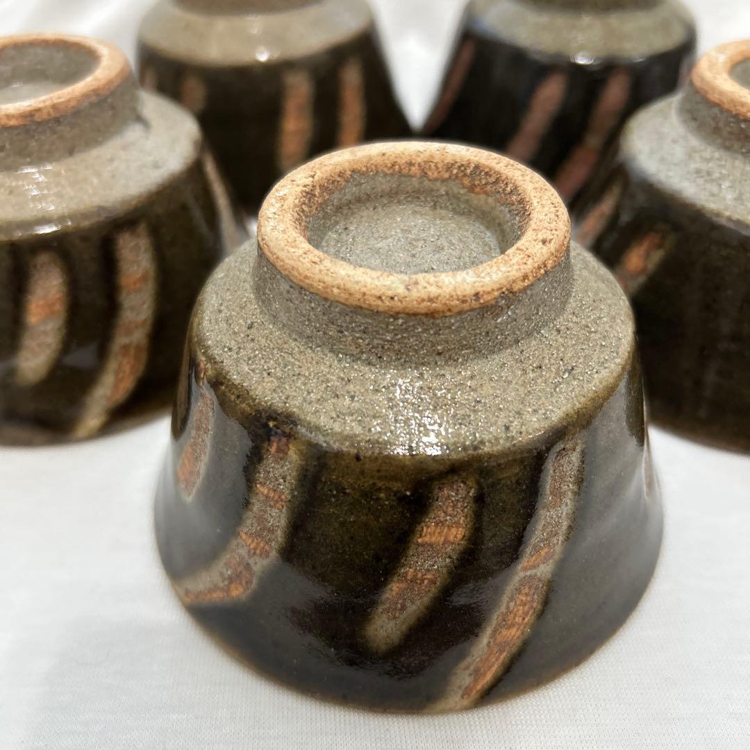 益子焼　塚本窯　茶器セット　急須　湯呑５個　 指掻き　民藝