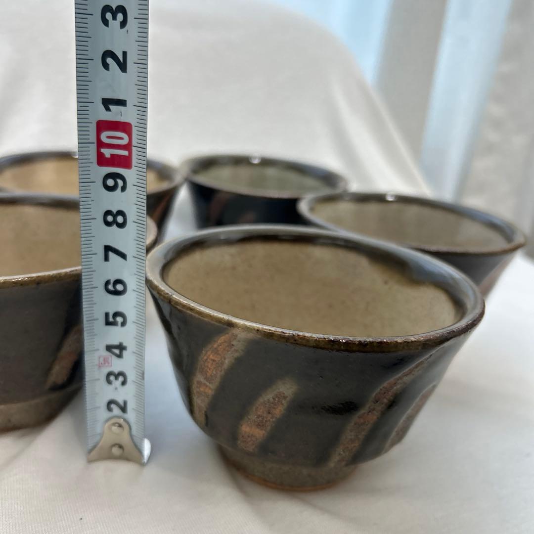 益子焼　塚本窯　茶器セット　急須　湯呑５個　 指掻き　民藝