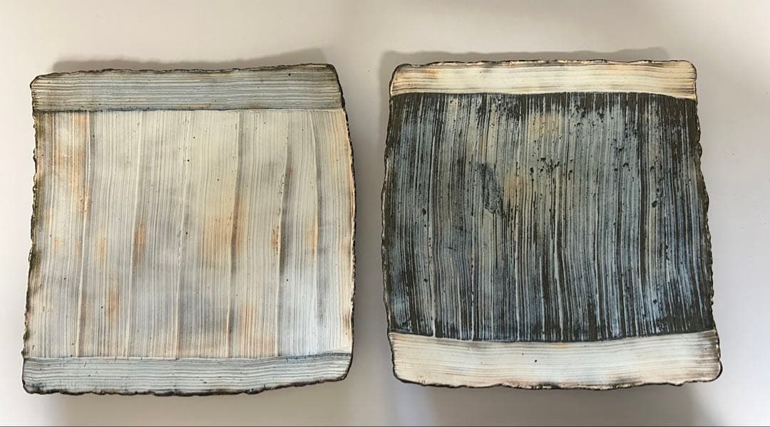 ココチ舎 Cocochiya（市野雅利）　角皿2枚組 インディゴ24cm 丹波焼