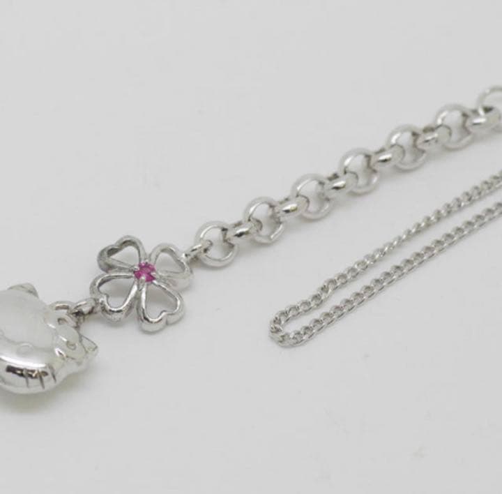 希少　新品　 シルバー925 ハローキティ ルビー ストラップ　サンリオ　ケース