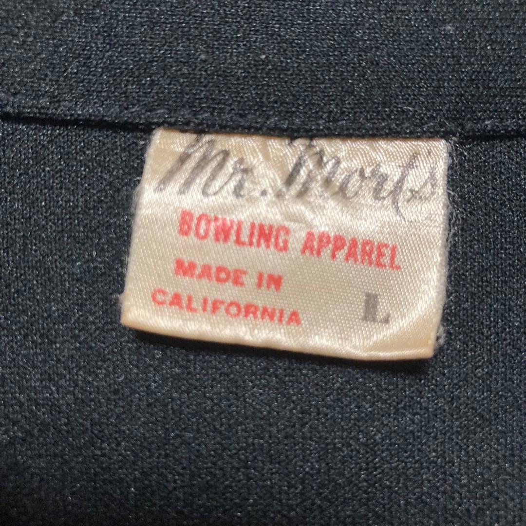 60s70s  mr.morts USA製 刺繍 ハーフジップ ボウリングシャツ
