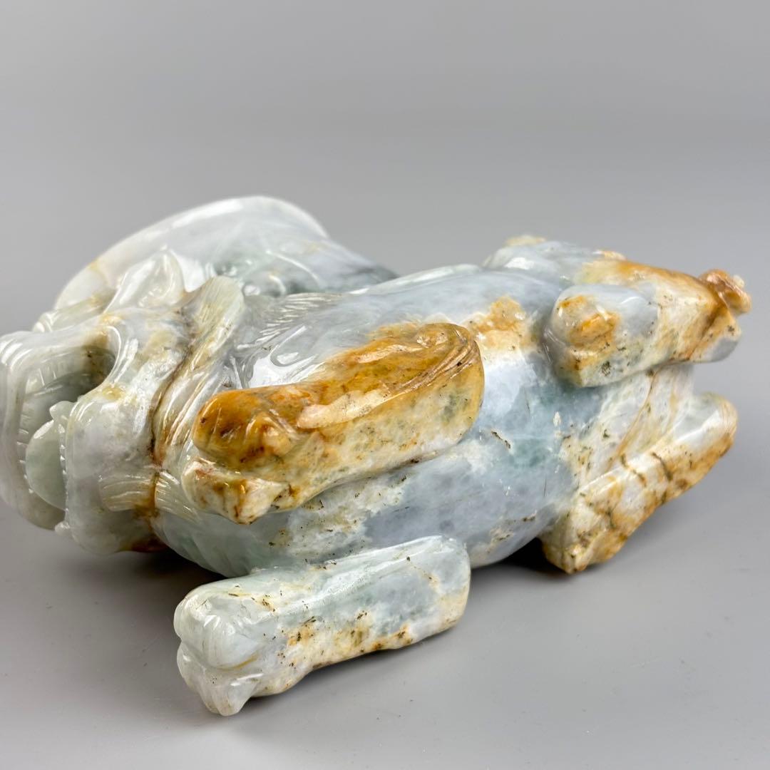 中国美術 翡翠 玉石 彫刻 獅子