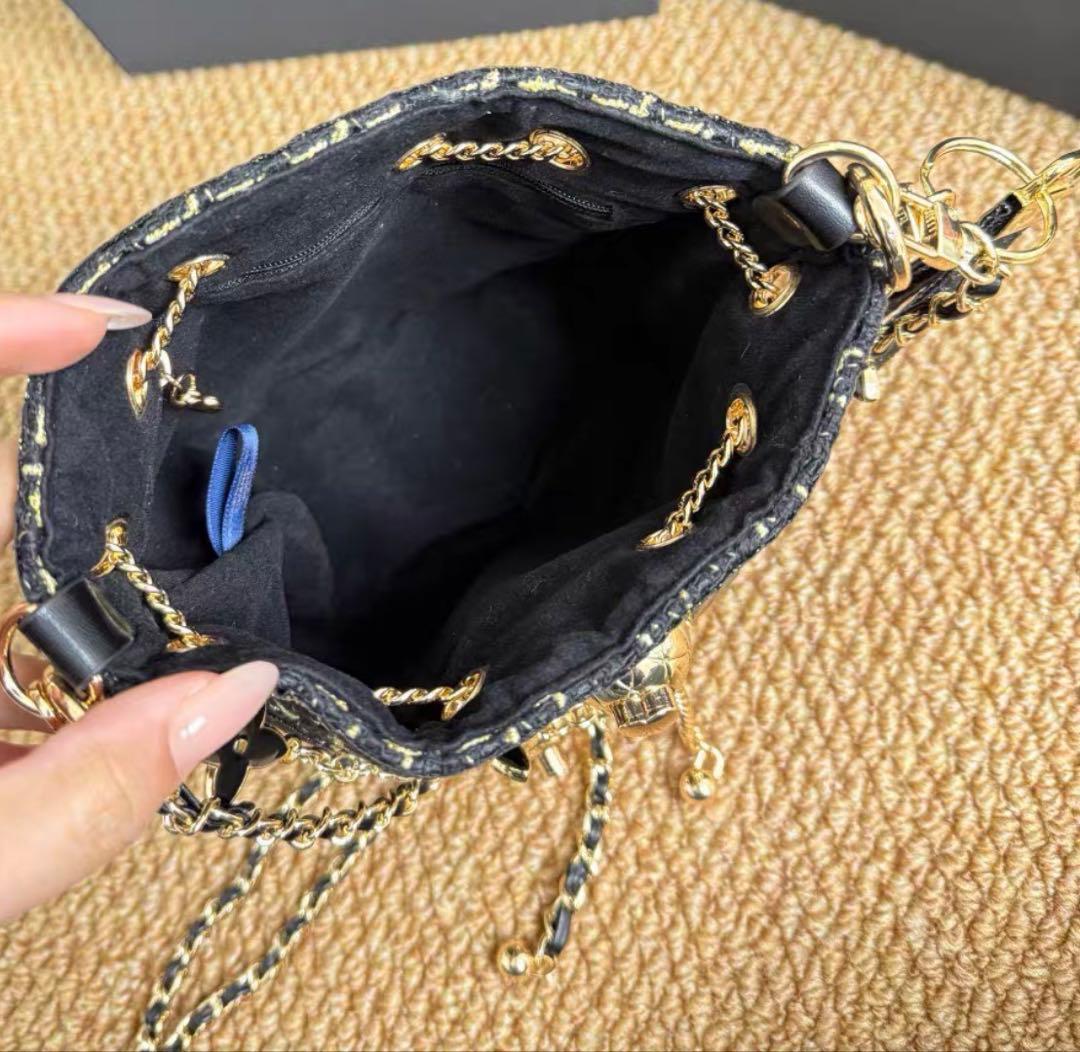希少　レア　非売品 CHANEL ノベルティ ブラック ツイード バケットバッグ