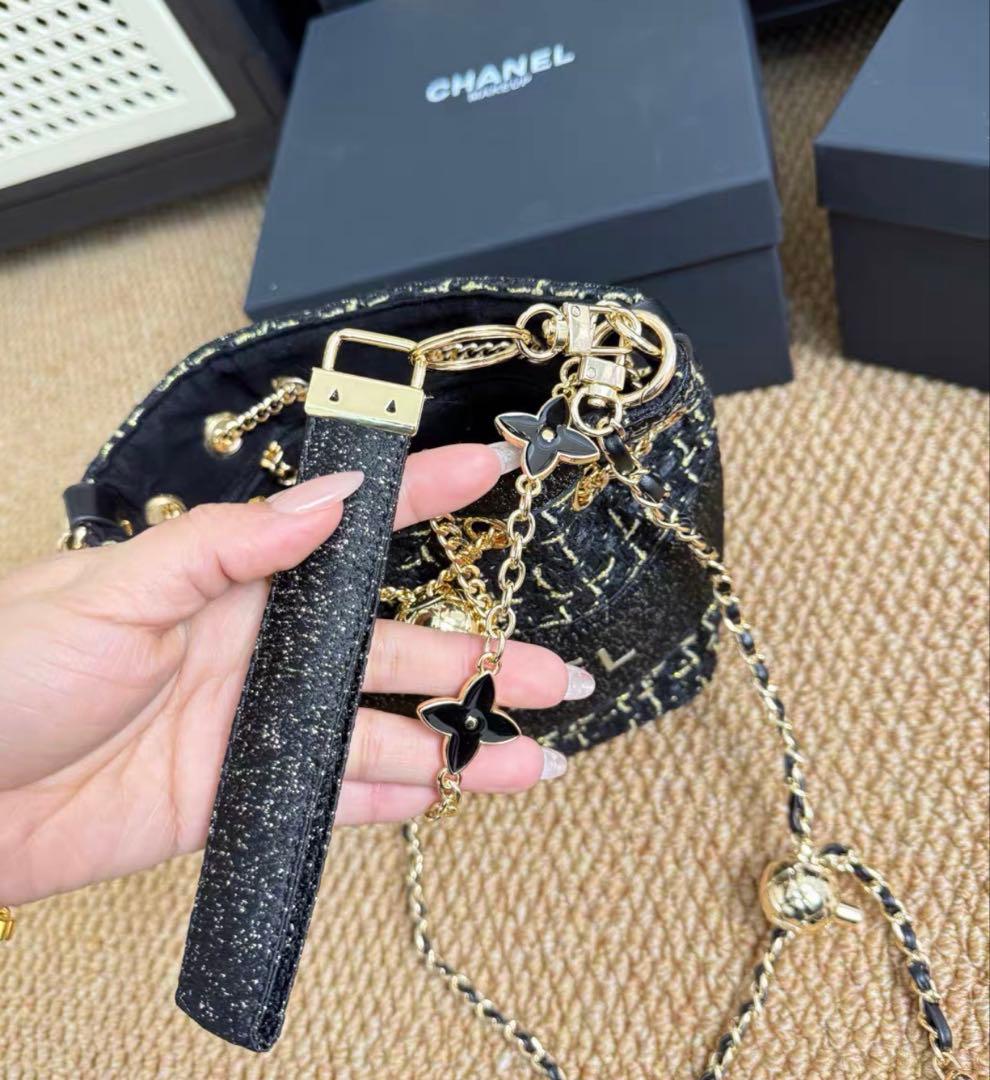 希少　レア　非売品 CHANEL ノベルティ ブラック ツイード バケットバッグ