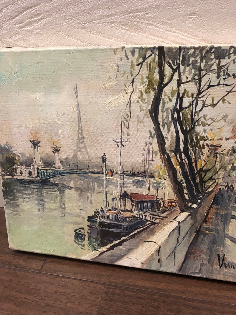 Van Lod ヴァン・ロッド　油彩画 パリの風景 エッフェル塔　サイン入り