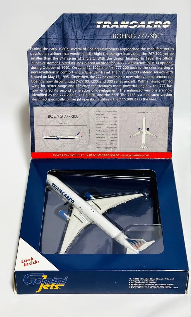 航空機・ヘリコプター Gemini 1/400 Transaero B777-300