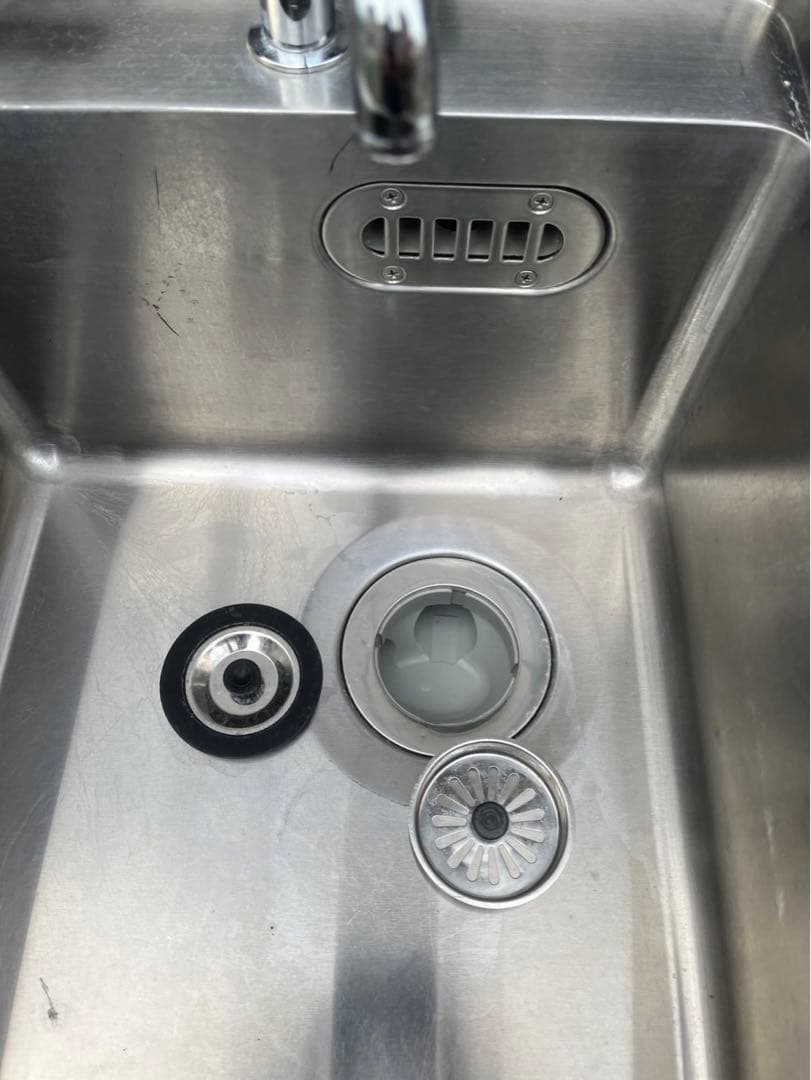 特注品 業務用 1槽シンク ２口蛇口付き 幅450×奥700×高さ850(mm)