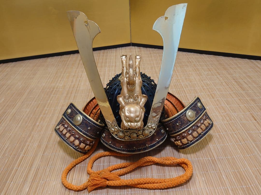 ★☆等身大海老胴沢瀉威半懸二枚胴具足＆鎧通刀＆扇子付☆丸武産業製☆甲冑☆難有☆★