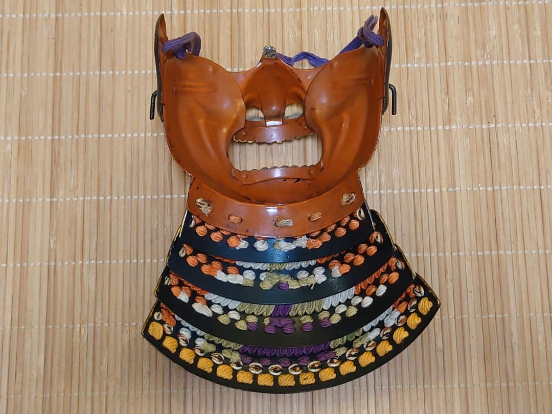 ★☆等身大海老胴沢瀉威半懸二枚胴具足＆鎧通刀＆扇子付☆丸武産業製☆甲冑☆難有☆★