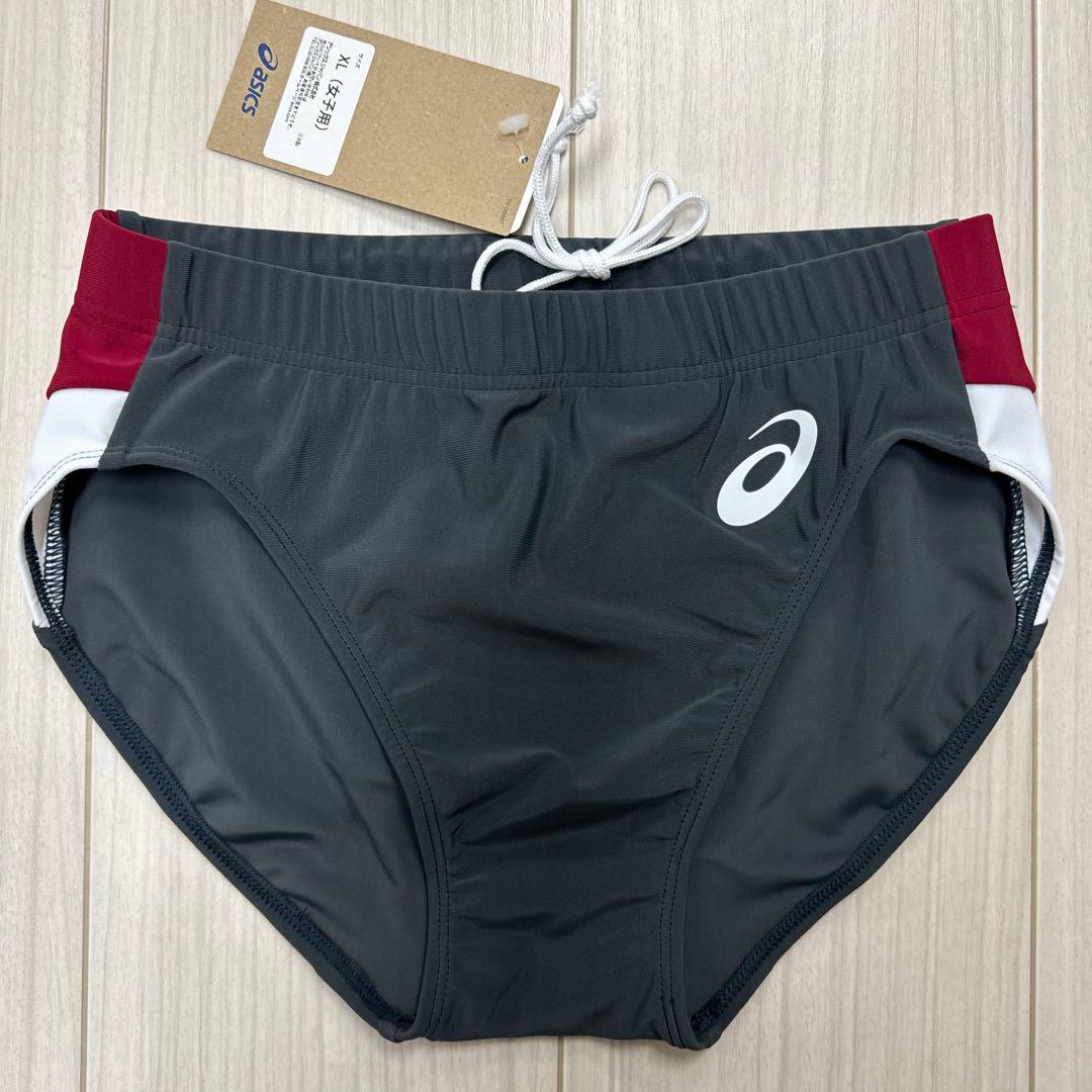 アシックス　女子陸上ユニフォーム上下　XLサイズ　エンジ×ダークグレー×ホワイト