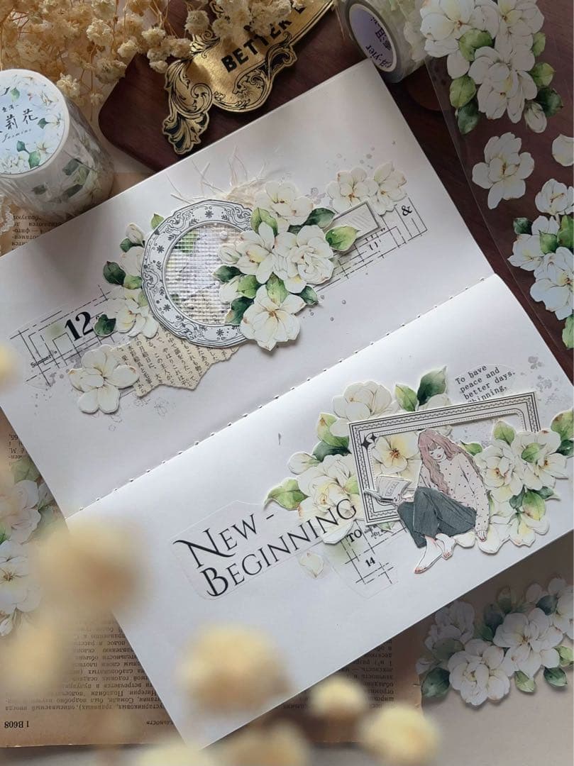 壹洱原创《茉莉花》海外マスキングテープ　マステ 【1931】