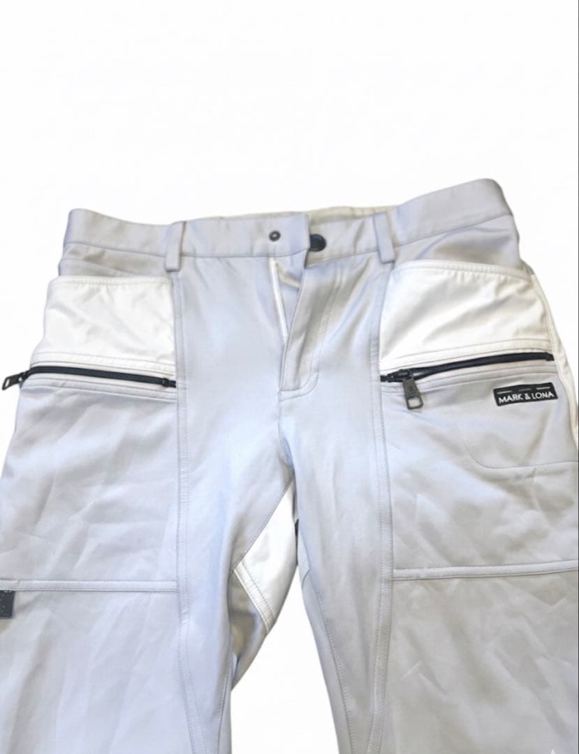 MARK & LONA ホワイトスリムフィットパンツ