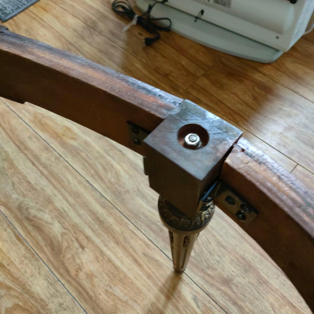 スペイン産大理石 丸型サイドテーブル 華麗 真鍮装飾 アンティーク ヴィンテージ