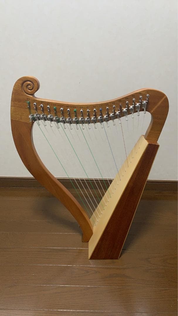 19弦レバー付きアイリッシュハープ