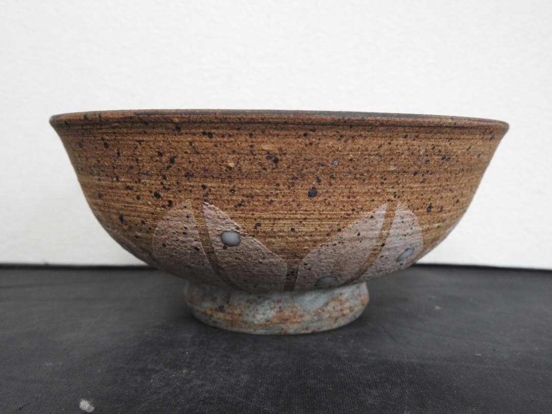 加彩茶碗　天平の華　王母窯　豊住和廣　共箱　MA739