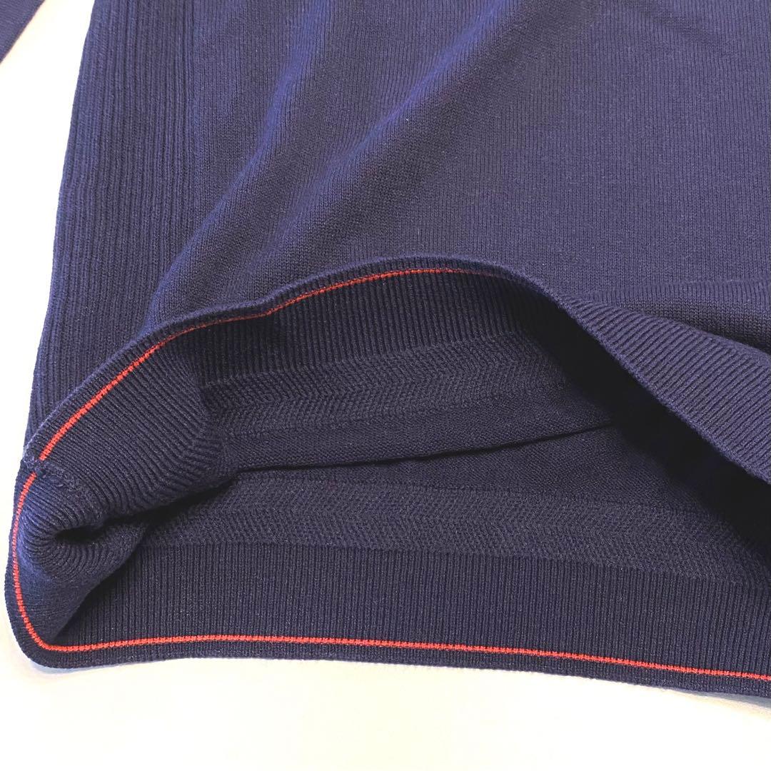 BRIEFING シルクカシミヤ・クルーネックニット　ネイビー