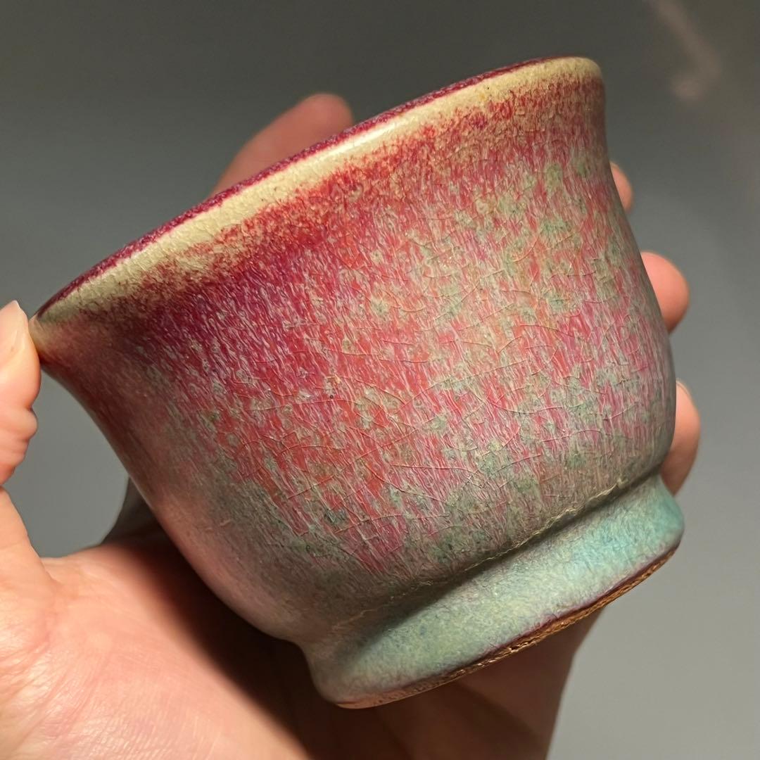 668.紫辰砂丸鉢 盆栽鉢 植木鉢 9.5*7.3cm