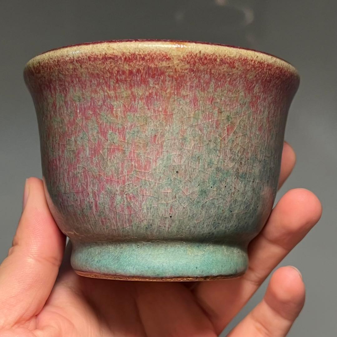 668.紫辰砂丸鉢 盆栽鉢 植木鉢 9.5*7.3cm