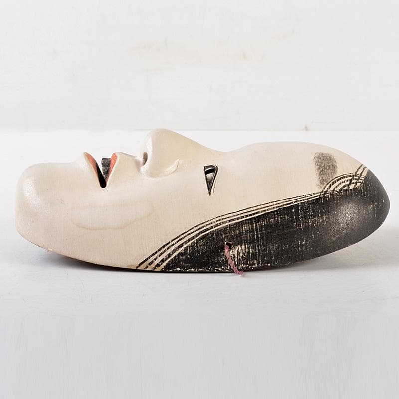 能面　能楽　雅楽　木彫　若女　お面　在銘　V　R6486